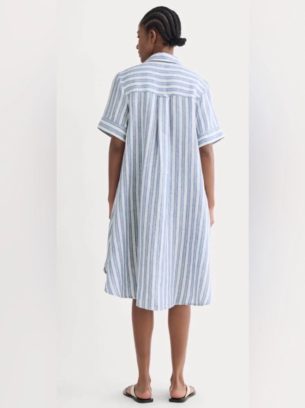 Everlane Daytripper Dress in Blue/White Linen - Picture 2 of 7